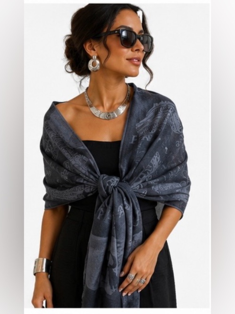 Elegant Paris Inspired Gray Lightweight Wrap/Scarf